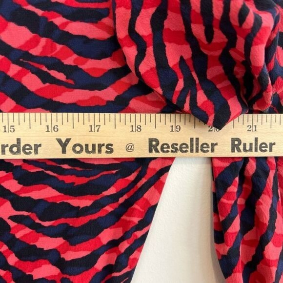 Vintage Y2K Juicy Couture Women’s Small 100% Silk Red Midi Fit Flare Dress Retro - Picture 8 of 13